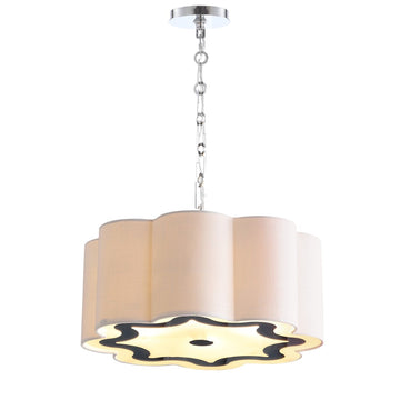 Coquille 20" Adjustable Scalloped Shade Metal LED Pendant - JONATHAN Y